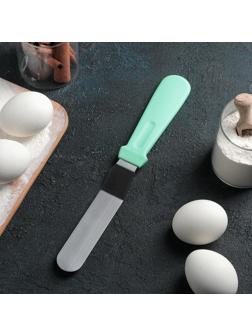 Лопатка-палетка с пластиковой ручкой, изогнутая, 27 см, цвет МИКС