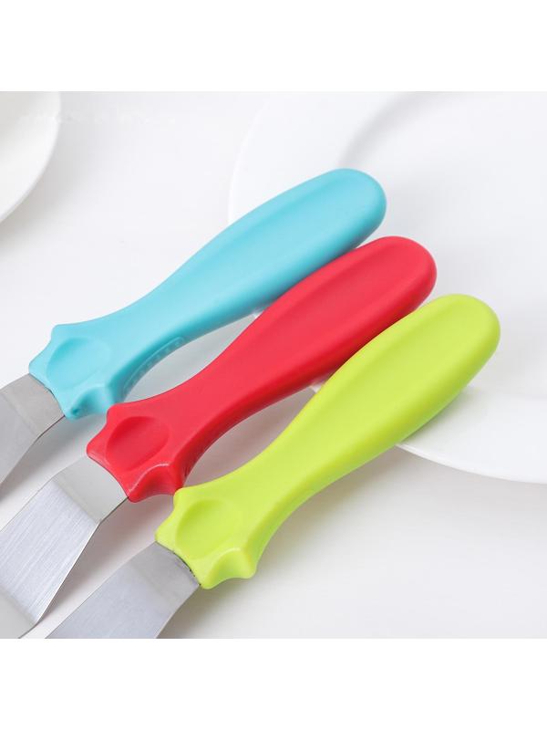 Лопатка-палетка с пластиковой ручкой, изогнутая, 27 см, цвет МИКС