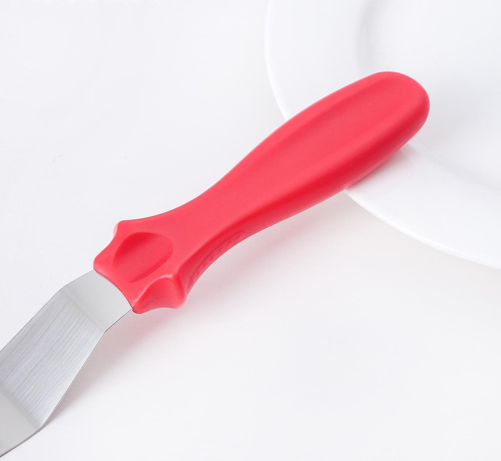 Лопатка-палетка с пластиковой ручкой, изогнутая, 32 см, рабочая поверхность 19,5 см