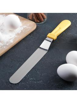 Лопатка-палетка с пластиковой ручкой, изогнутая, 32 см, рабочая поверхность 19,5 см