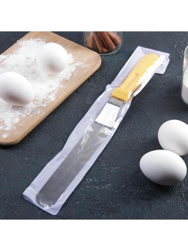 Лопатка-палетка с пластиковой ручкой, изогнутая, 32 см, рабочая поверхность 19,5 см