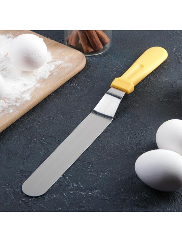 Лопатка-палетка с пластиковой ручкой, изогнутая, 32 см, рабочая поверхность 19,5 см