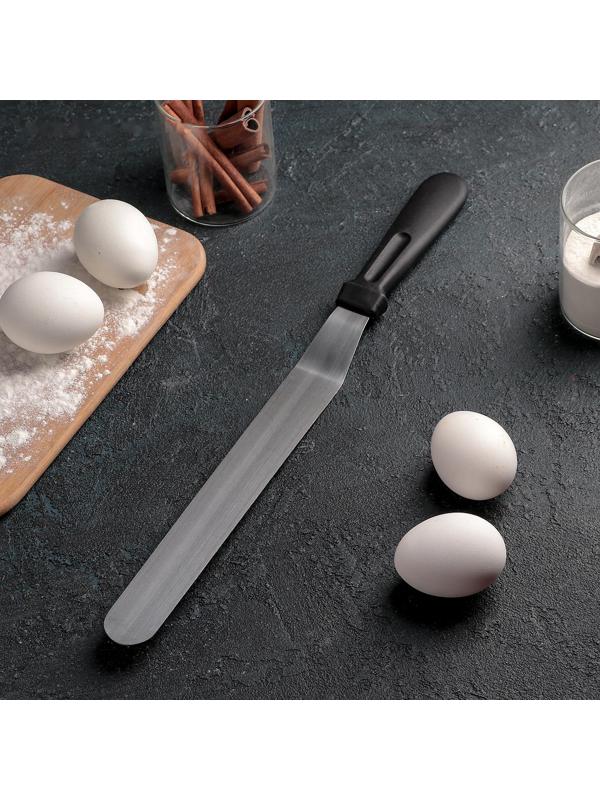 Лопатка-палетка с пластиковой ручкой, изогнутая, 37 см