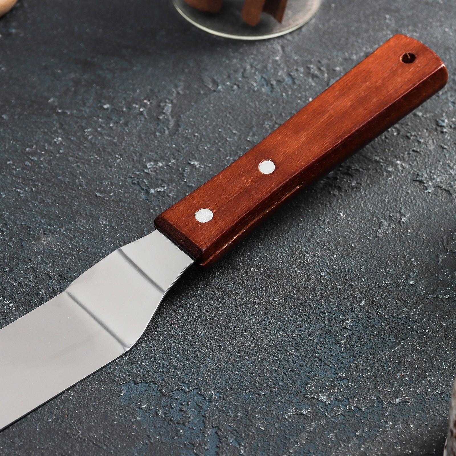 Лопатка-палетка с деревянной ручкой, изогнутая, 36,5 см