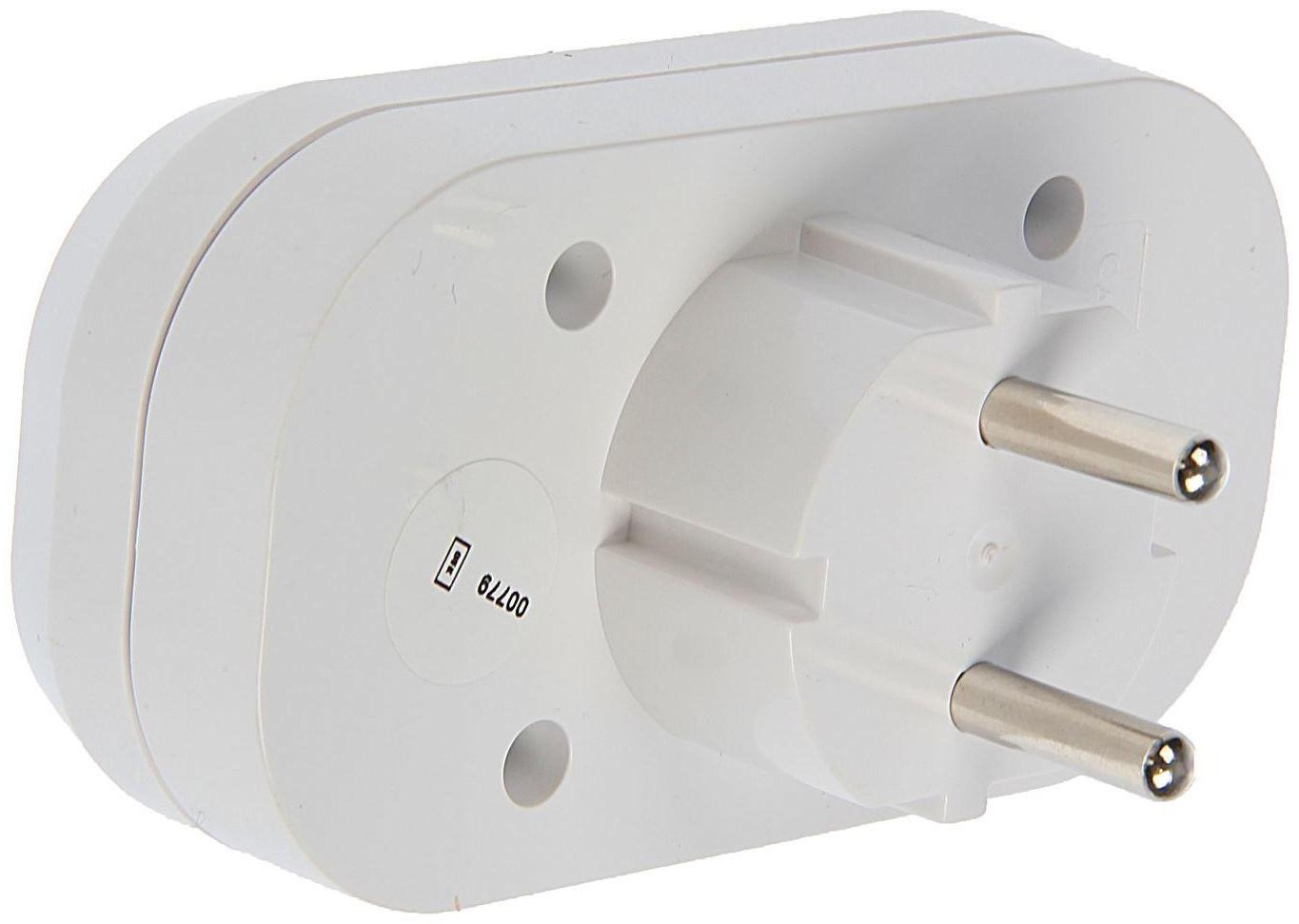 Разветвитель UNIVersal, 2 гнезда, 10 А, 250 В, без з/к, плоский, белый