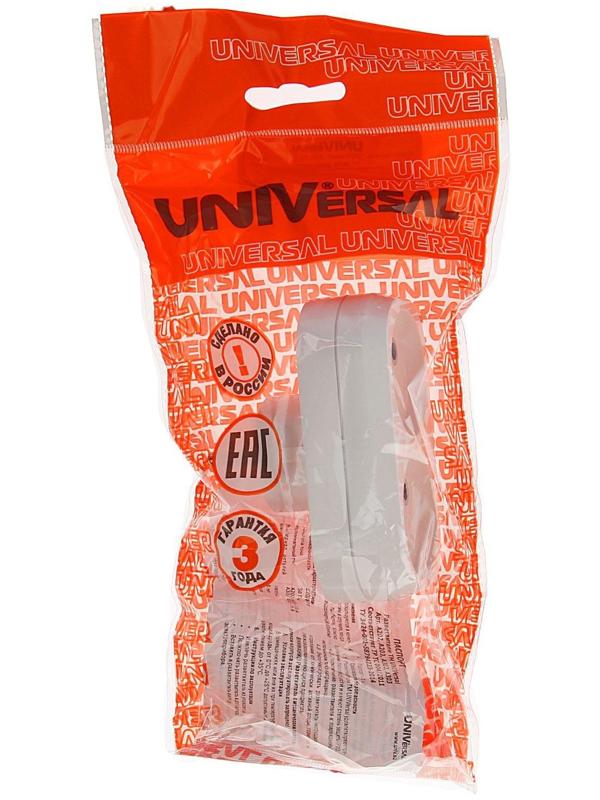 Разветвитель UNIVersal, 2 гнезда, 10 А, 250 В, без з/к, плоский, белый