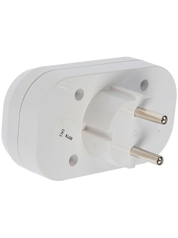 Разветвитель UNIVersal, 2 гнезда, 10 А, 250 В, без з/к, плоский, белый