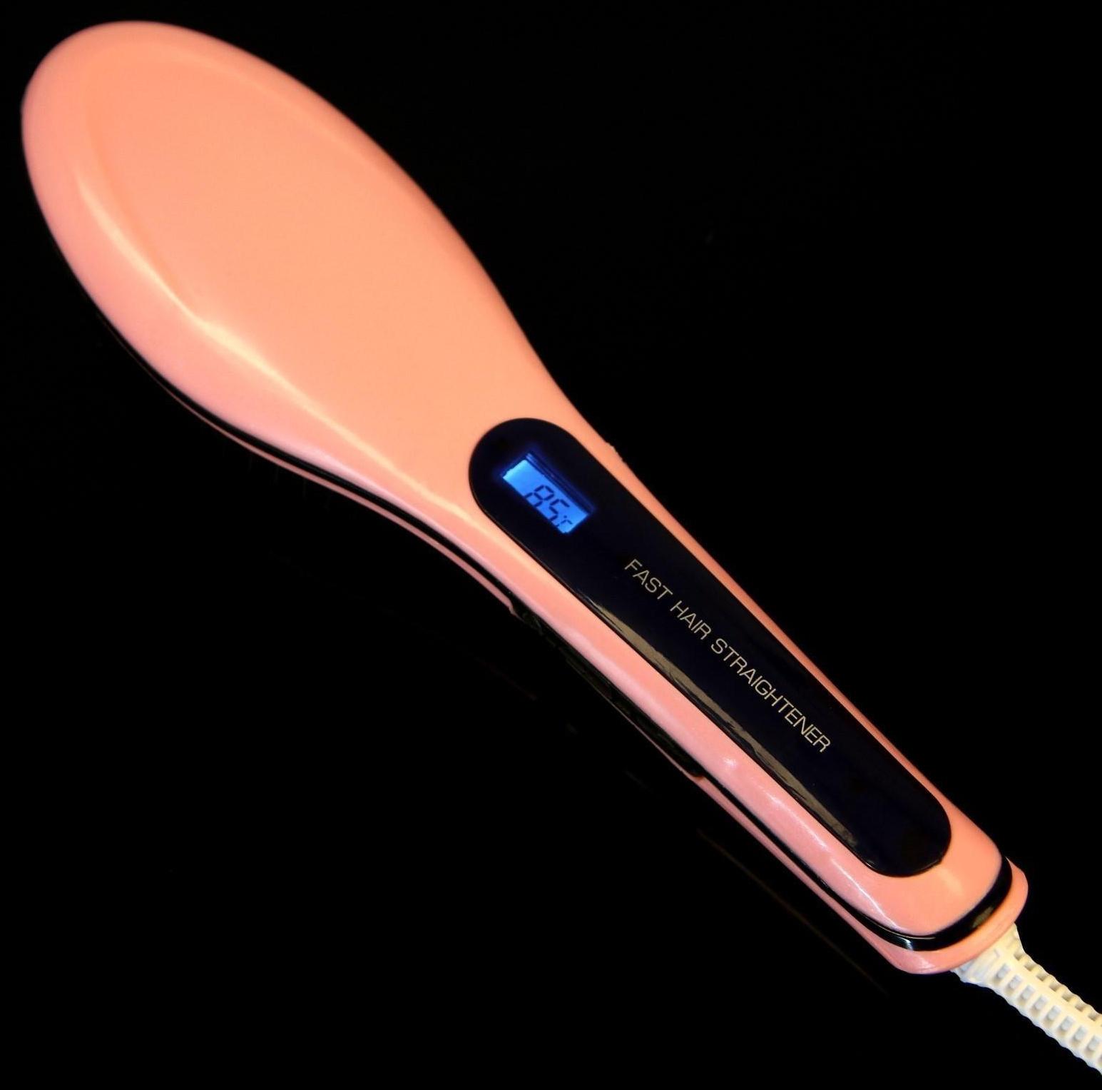 Расческа LuazON LR-01, электрическая, 35 Вт, дисплей, регулировка t, 220 В, розовая