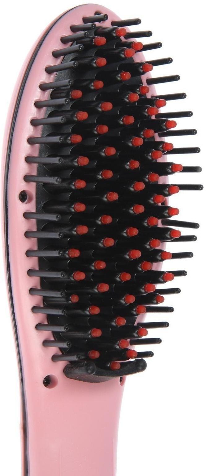 Расческа LuazON LR-01, электрическая, 35 Вт, дисплей, регулировка t, 220 В, розовая