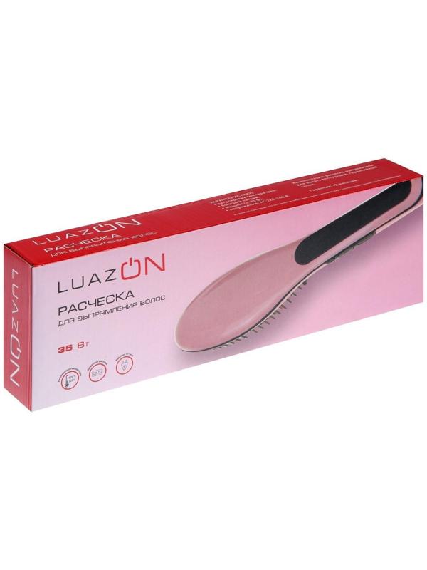 Расческа LuazON LR-01, электрическая, 35 Вт, дисплей, регулировка t, 220 В, розовая