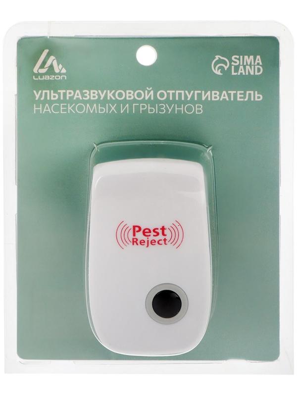 Отпугиватель насекомых и грызунов LuazON LRI-08, ультразвуковой, 70 м2, 220 В, белый