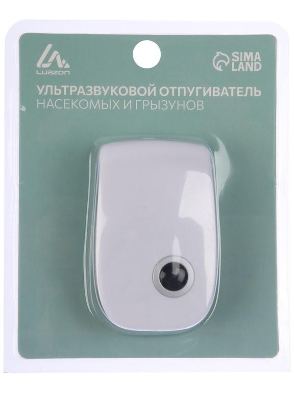 Отпугиватель насекомых и грызунов LuazON LRI-08, ультразвуковой, 70 м2, 220 В, белый