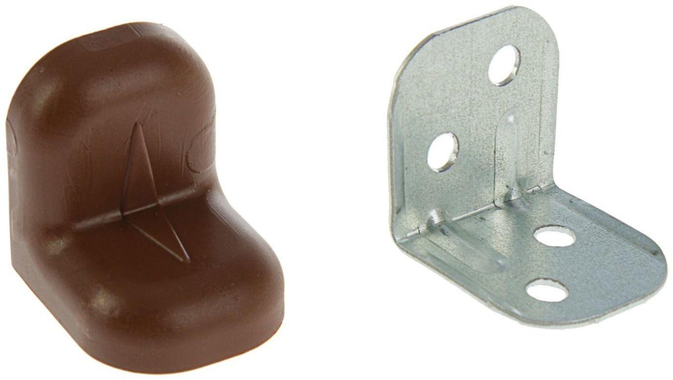 Уголок крепежный, с пластиковой крышкой, цвет вишня