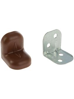 Уголок крепежный, с пластиковой крышкой, цвет вишня