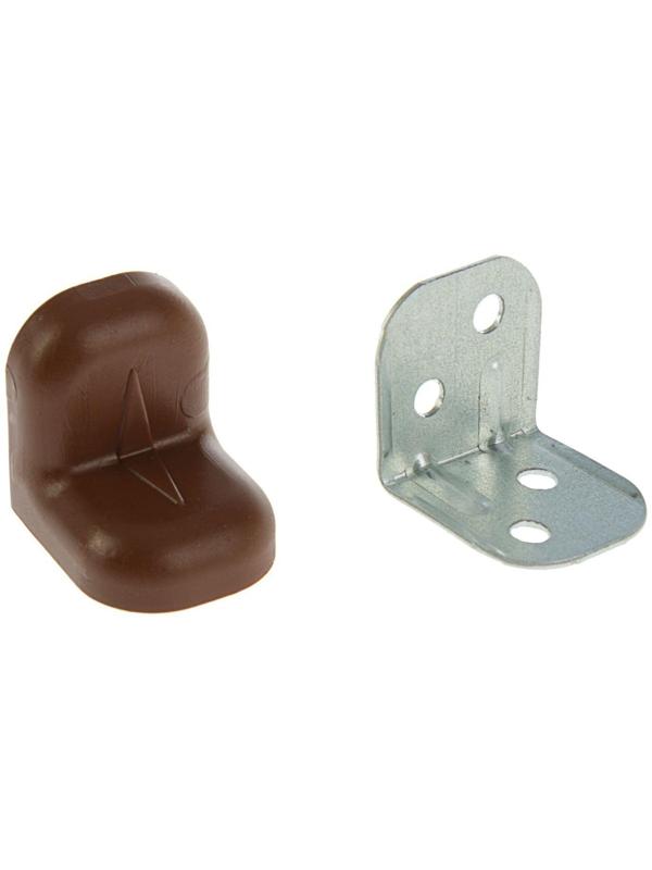 Уголок крепежный, с пластиковой крышкой, цвет вишня