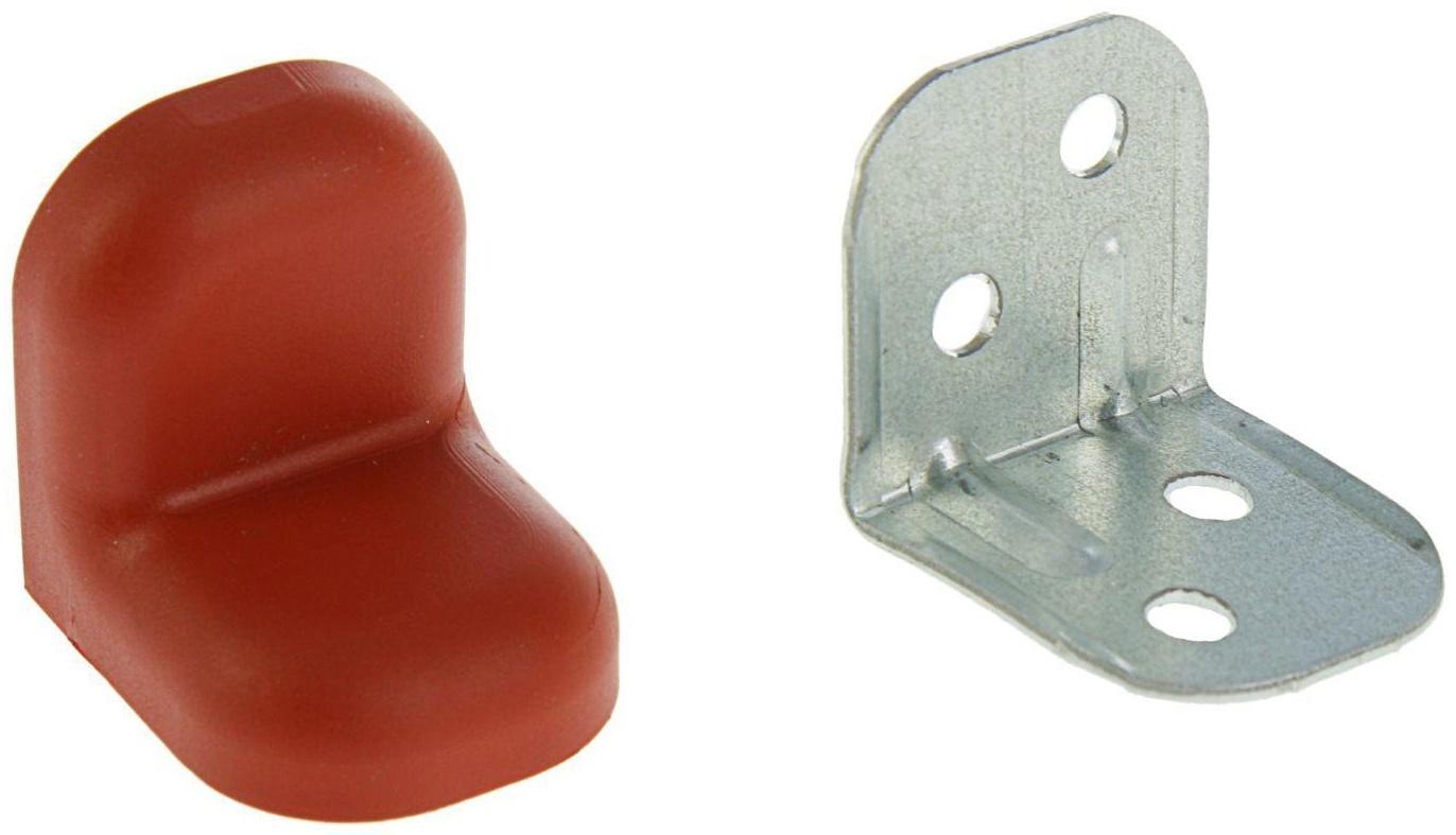 Уголок крепежный, с пластиковой крышкой, цвет красное дерево светлое