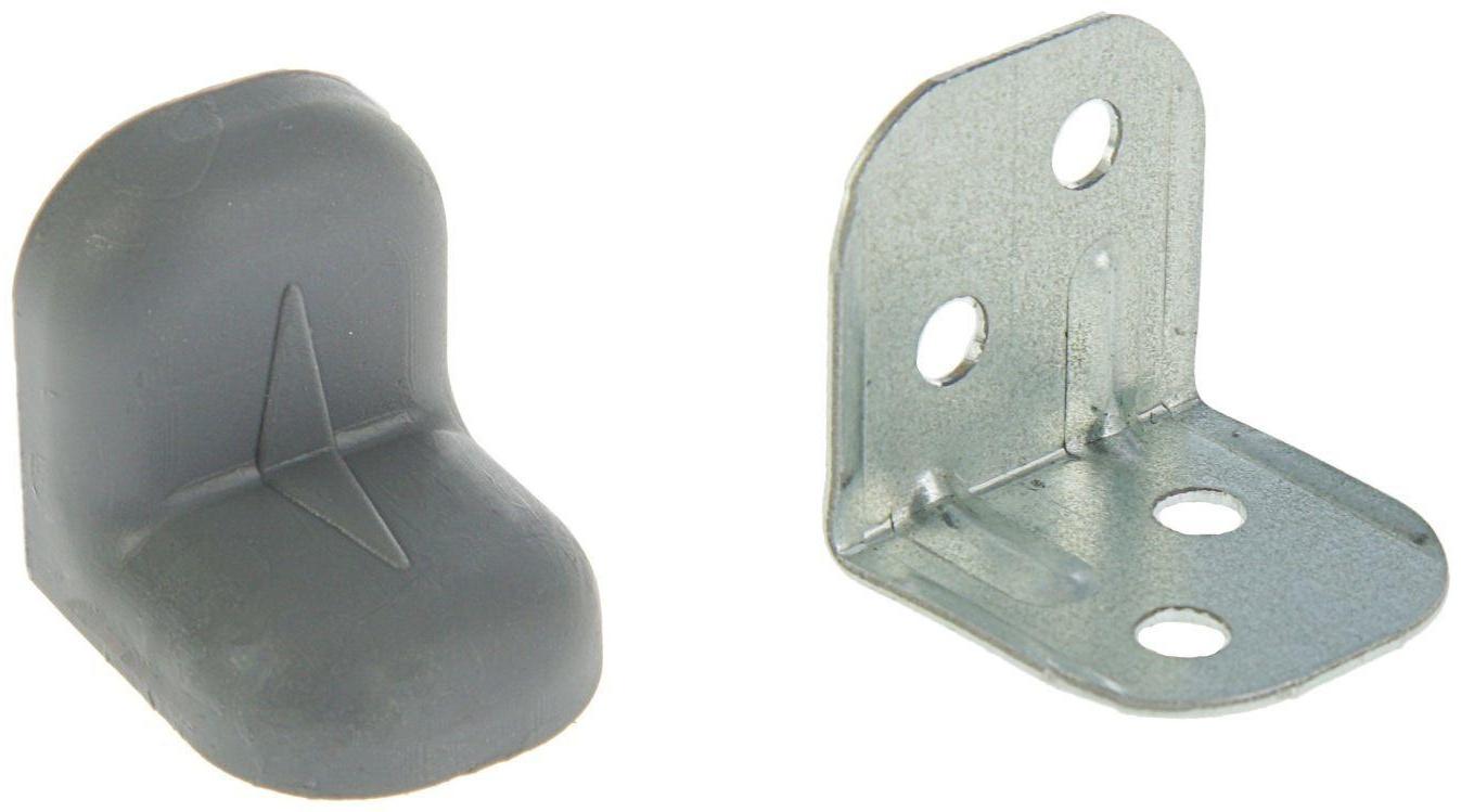 Уголок крепежный, с пластиковой крышкой, цвет металлик