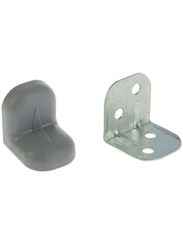 Уголок крепежный, с пластиковой крышкой, цвет металлик