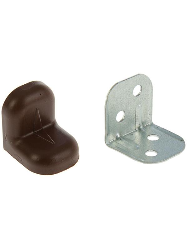 Уголок крепежный, с пластиковой крышкой, цвет орех