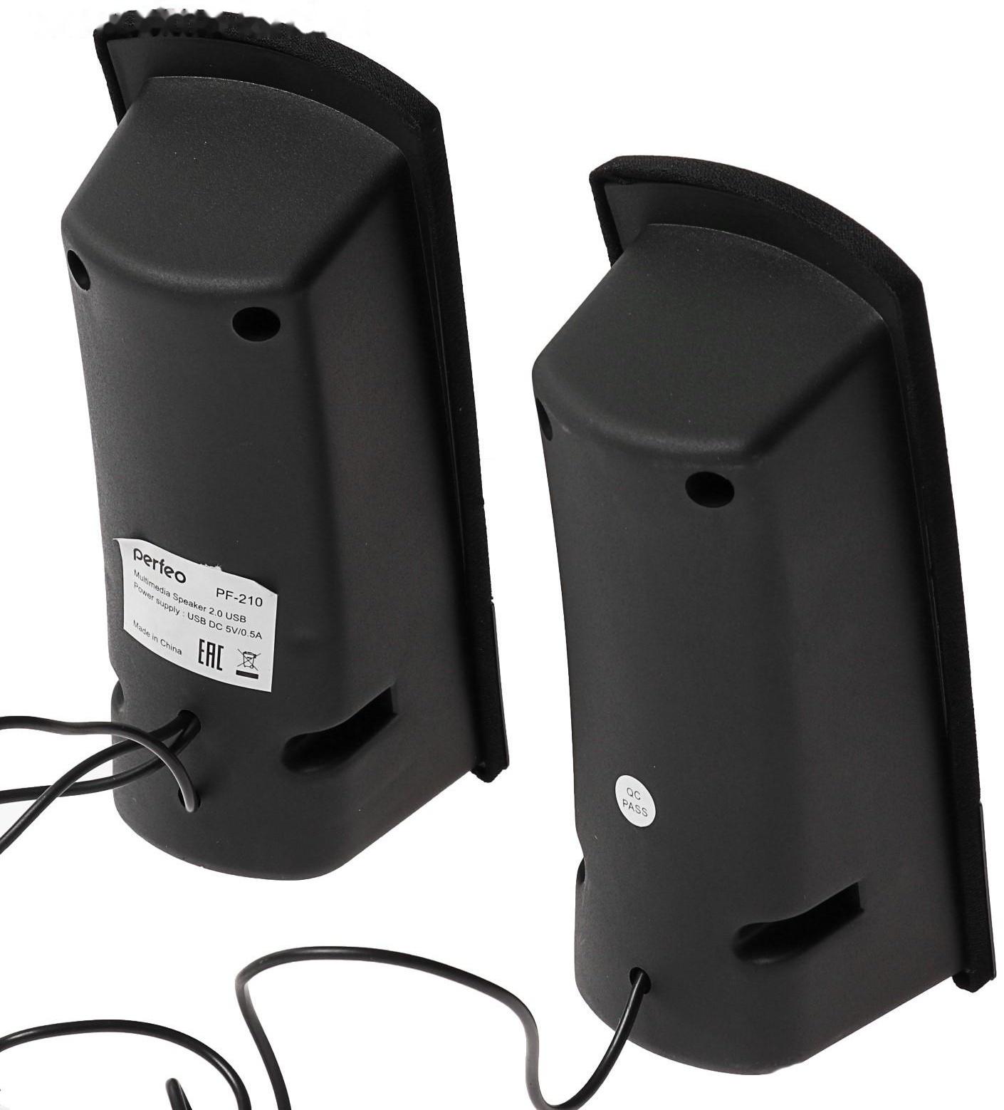 Компьютерные колонки 2.0 Perfeo UNO, 2х3 Вт, USB, черные