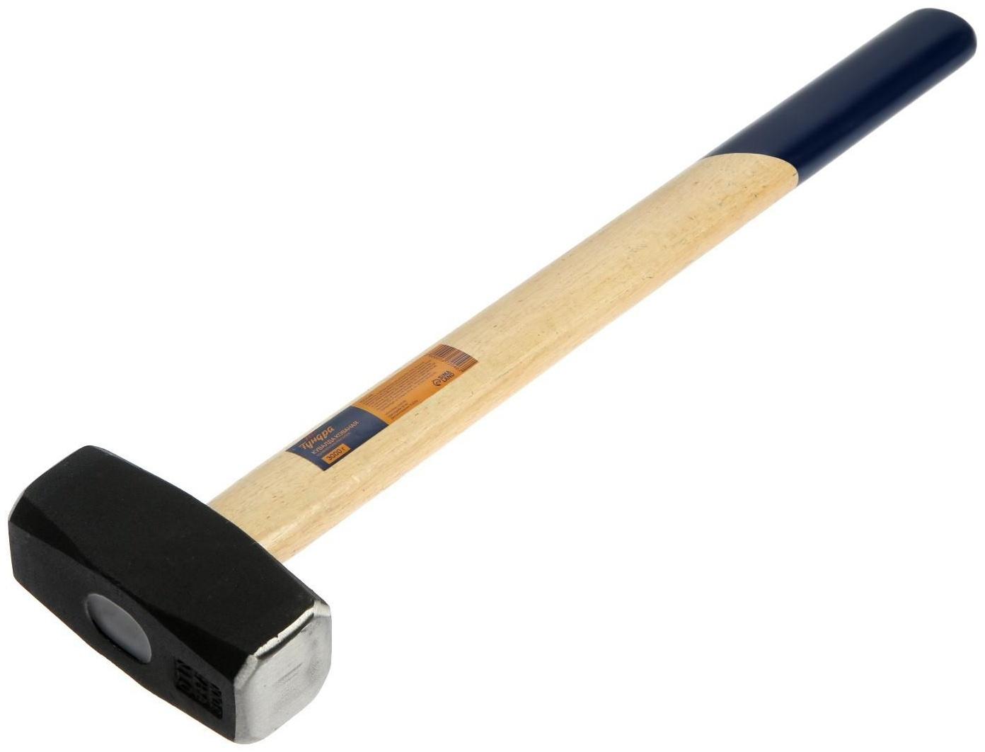 Кувалда кованая ТУНДРА, удлиненная деревянная рукоятка, 3 кг