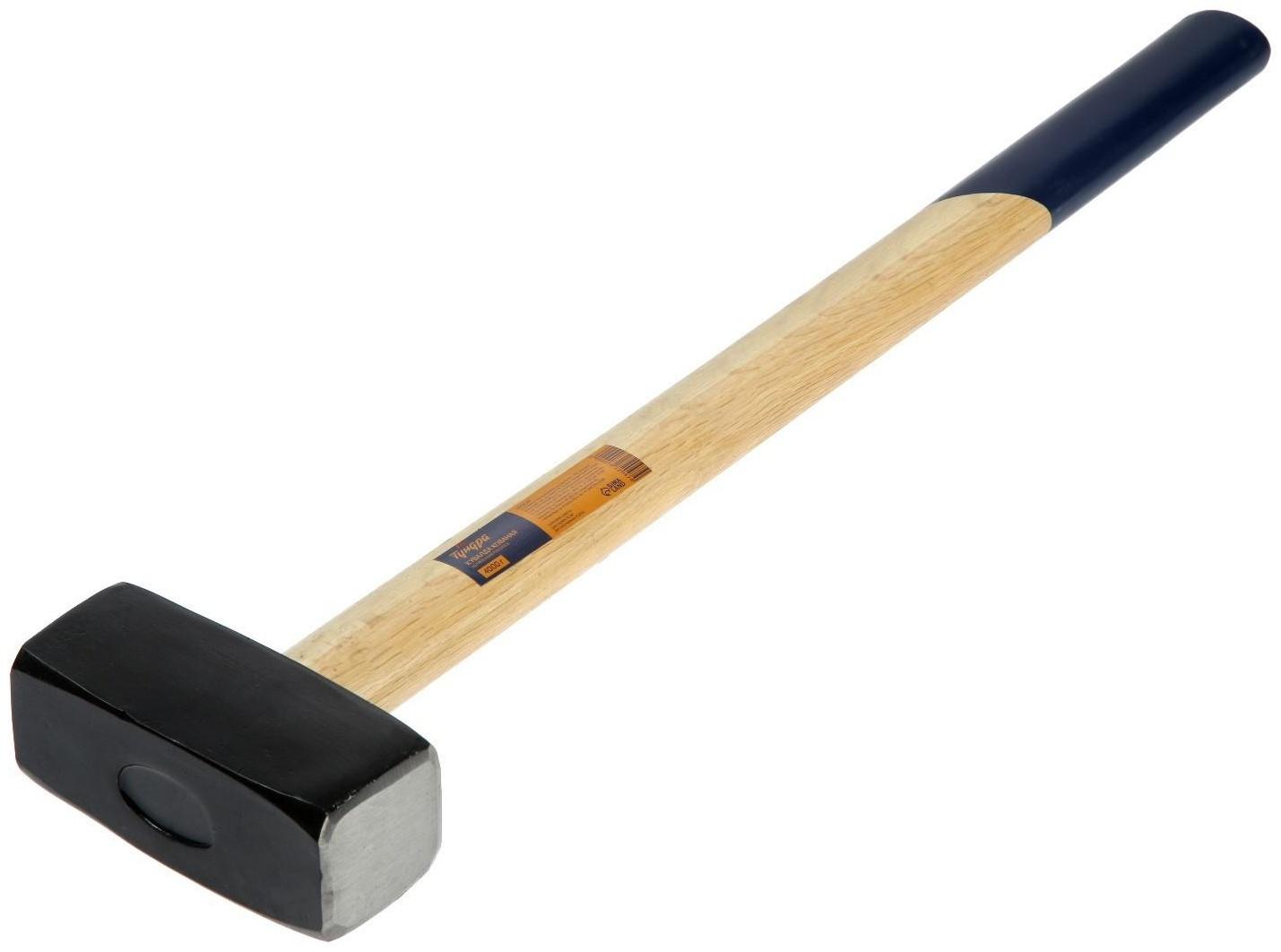 Кувалда кованая ТУНДРА, удлиненная деревянная рукоятка, 4 кг