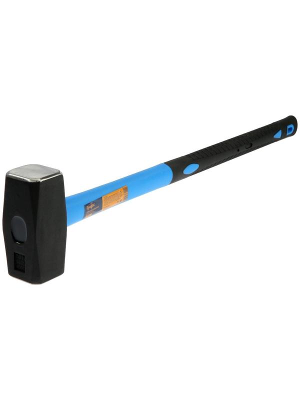 Кувалда кованая ТУНДРА, удлиненная фиберглассовая трехкомпонентная рукоятка, 4 кг