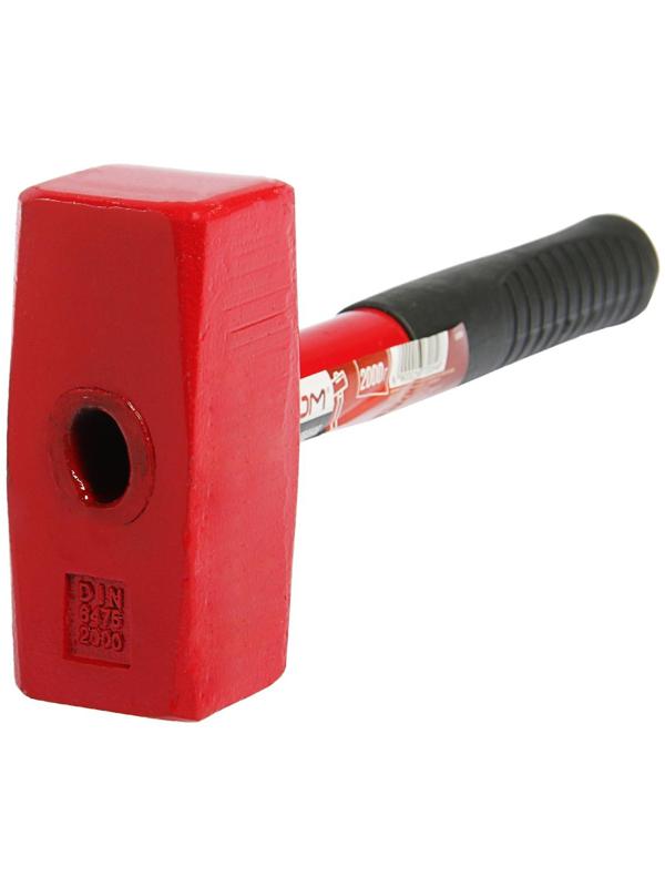 Кувалда кованая ЛОМ, 2 кг, металлическая обрезиненная рукоятка