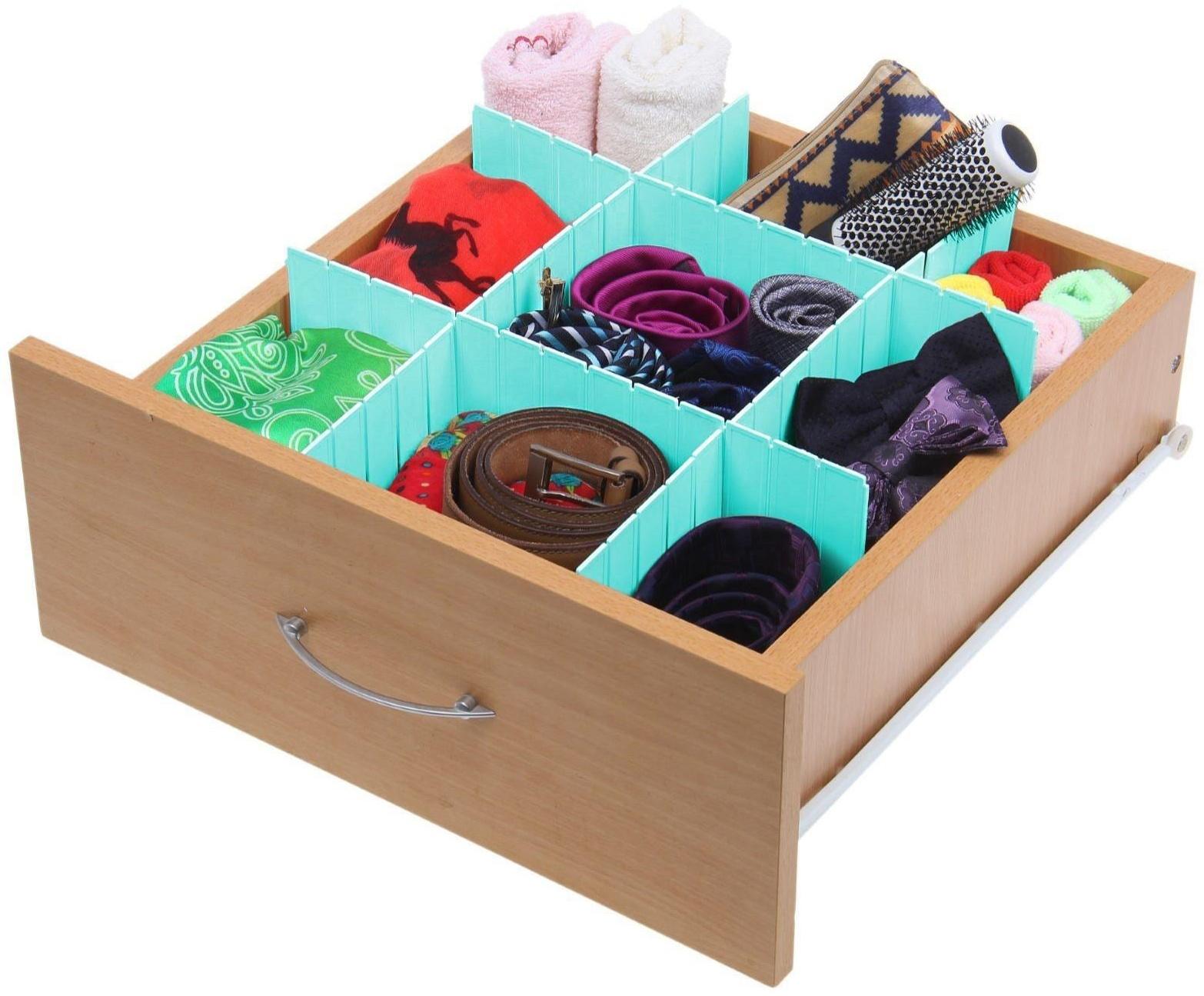 Органайзер-разделитель для ящиков, 37×7 см, 4 шт, цвет МИКС