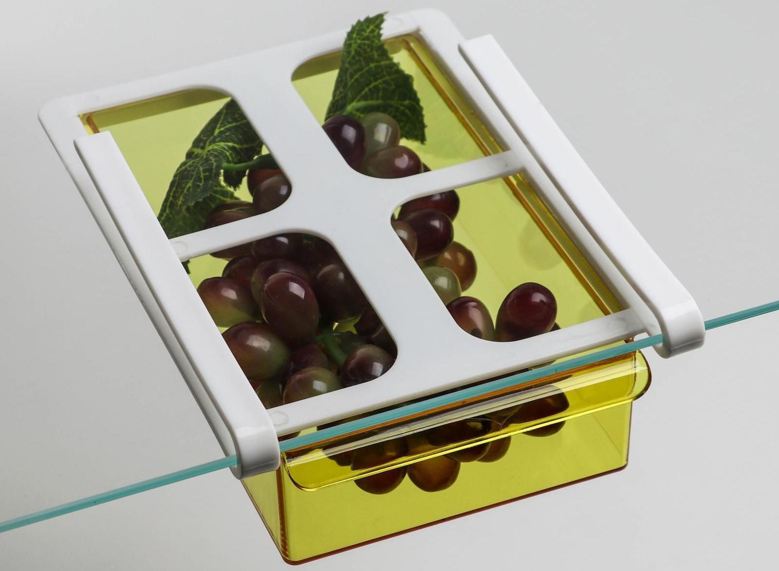 Полка подвесная в холодильник, 21×15×7 см, цвет МИКС