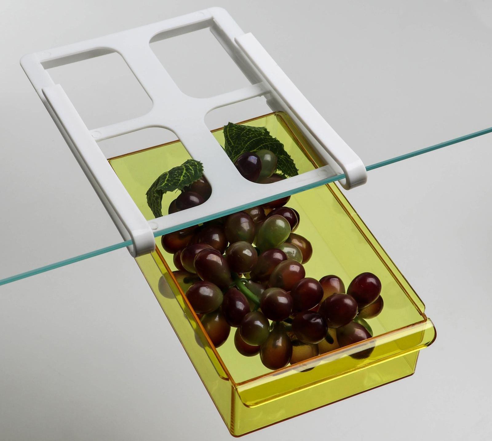 Полка подвесная в холодильник, 21×15×7 см, цвет МИКС