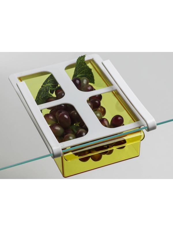 Полка подвесная в холодильник, 21×15×7 см, цвет МИКС