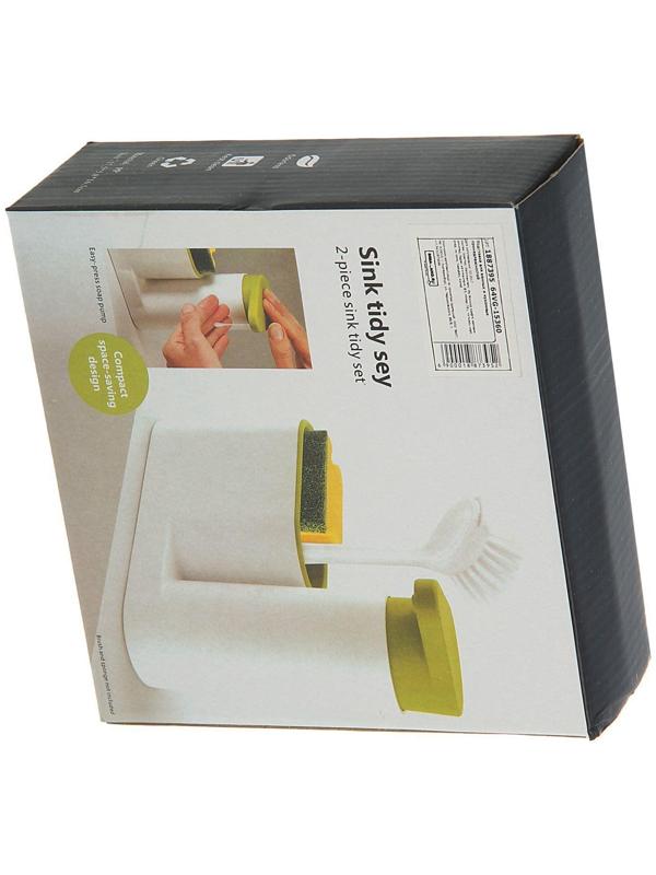 Подставка для ванных и кухонных принадлежностей с дозатором, 6×17,5×19 см, цвет МИКС