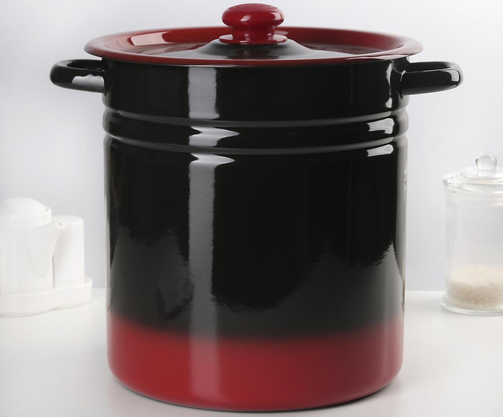 Кастрюля, 12 л, металлическая крышка, индукция, цвет МИКС