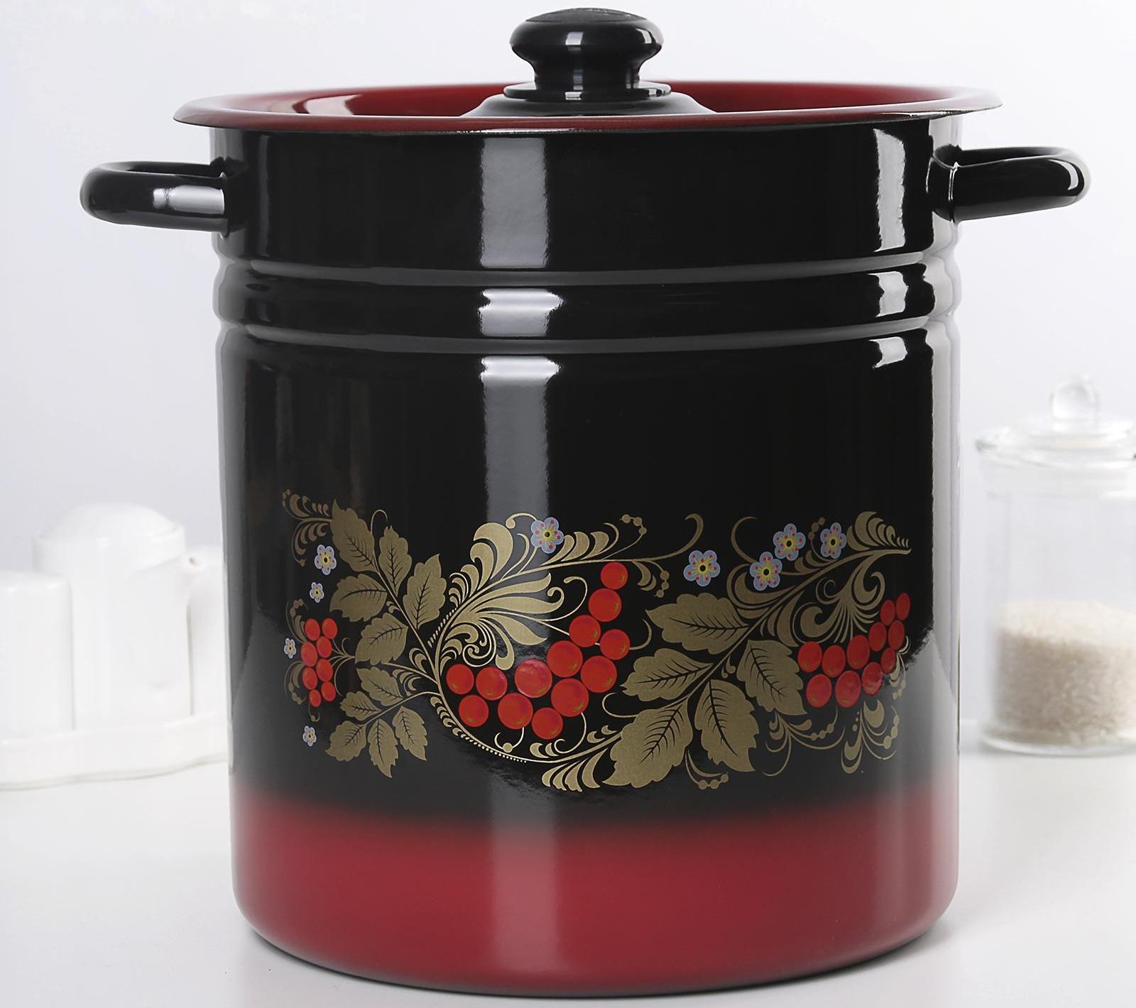 Кастрюля, 12 л, металлическая крышка, индукция, цвет МИКС