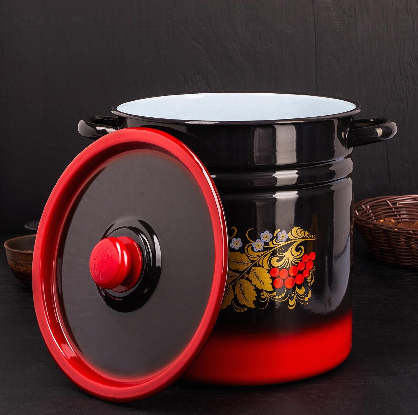 Кастрюля, 12 л, металлическая крышка, индукция, цвет МИКС