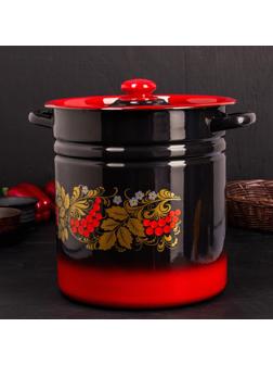 Кастрюля, 12 л, металлическая крышка, индукция, цвет МИКС