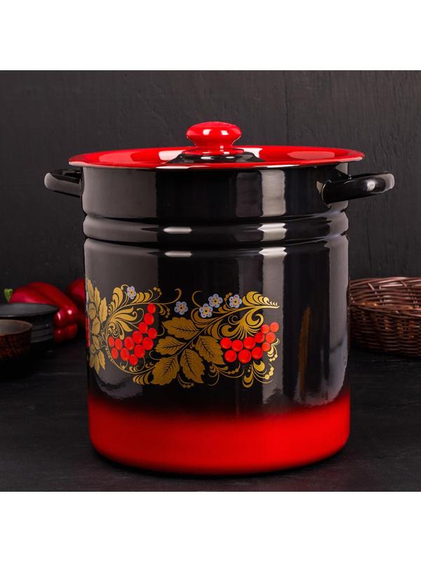 Кастрюля, 12 л, металлическая крышка, индукция, цвет МИКС