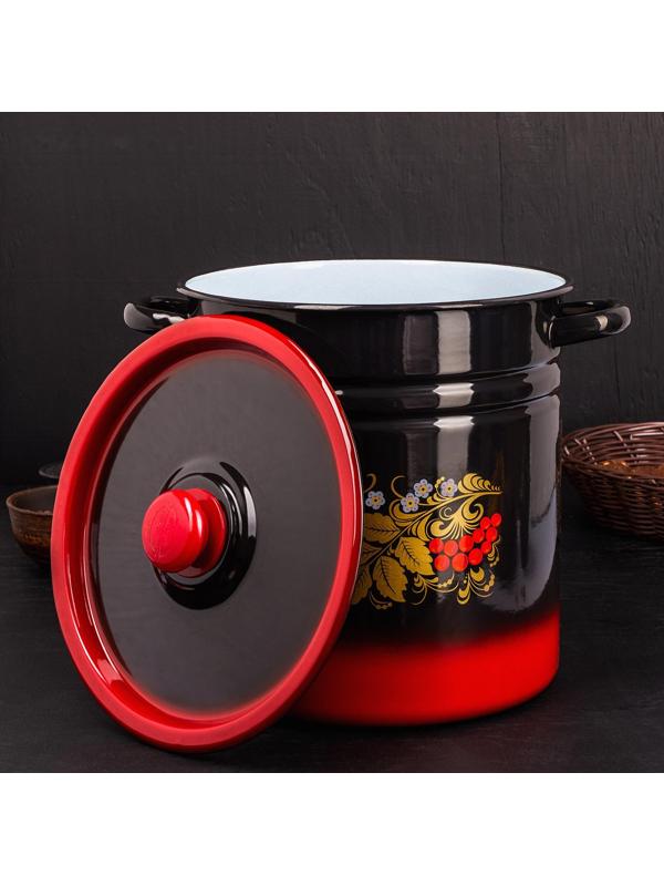 Кастрюля, 12 л, металлическая крышка, индукция, цвет МИКС