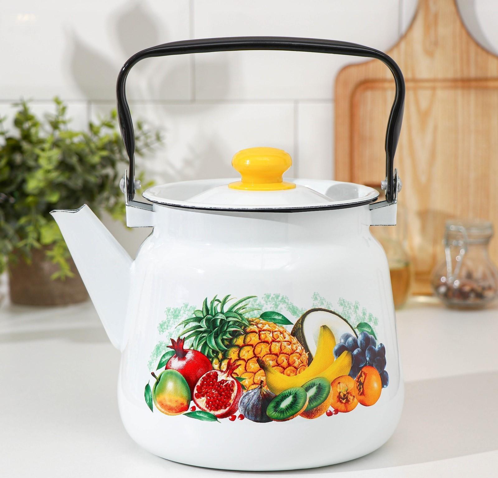 Чайник сферический «Эквадор», 3,5 л, индукция, цвет белый