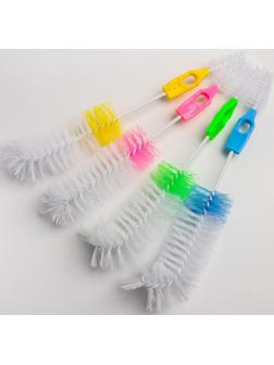 Ёршик 2 в 1 для бутылочек и сосок, цвета МИКС