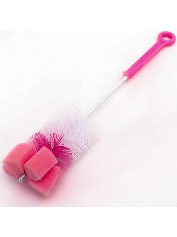 Ёршик для бутылочек, с губкой, цвета МИКС