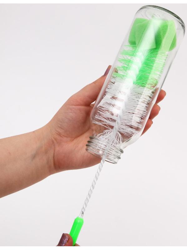 Ёршик для бутылочек, с губкой, цвета МИКС