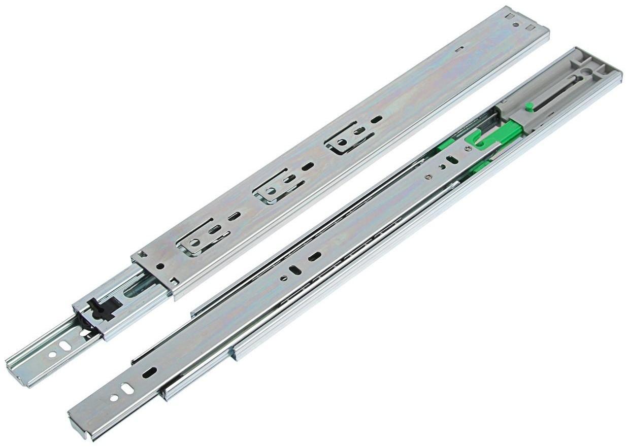Шариковые направляющие, полное выдвижение, FGV, L=350 мм, H=45 мм, с доводчиком