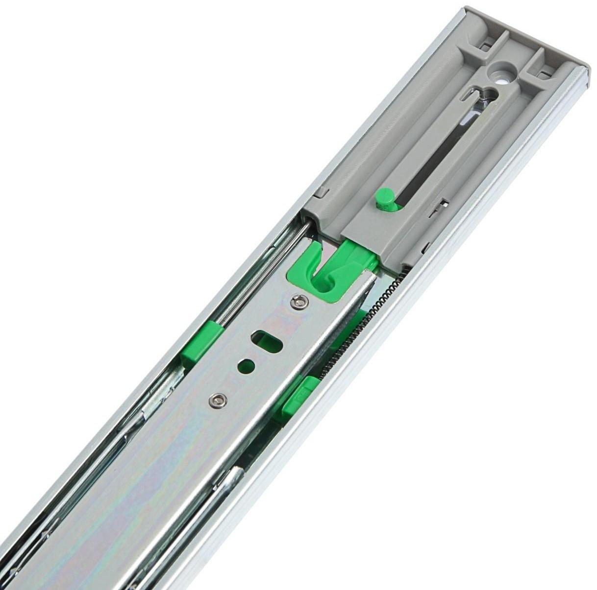 Шариковые направляющие, полное выдвижение, FGV, L=350 мм, H=45 мм, с доводчиком