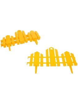 Ограждение декоративное, 25 × 170 см, 5 секций, пластик, жёлтое, «Чудный сад»