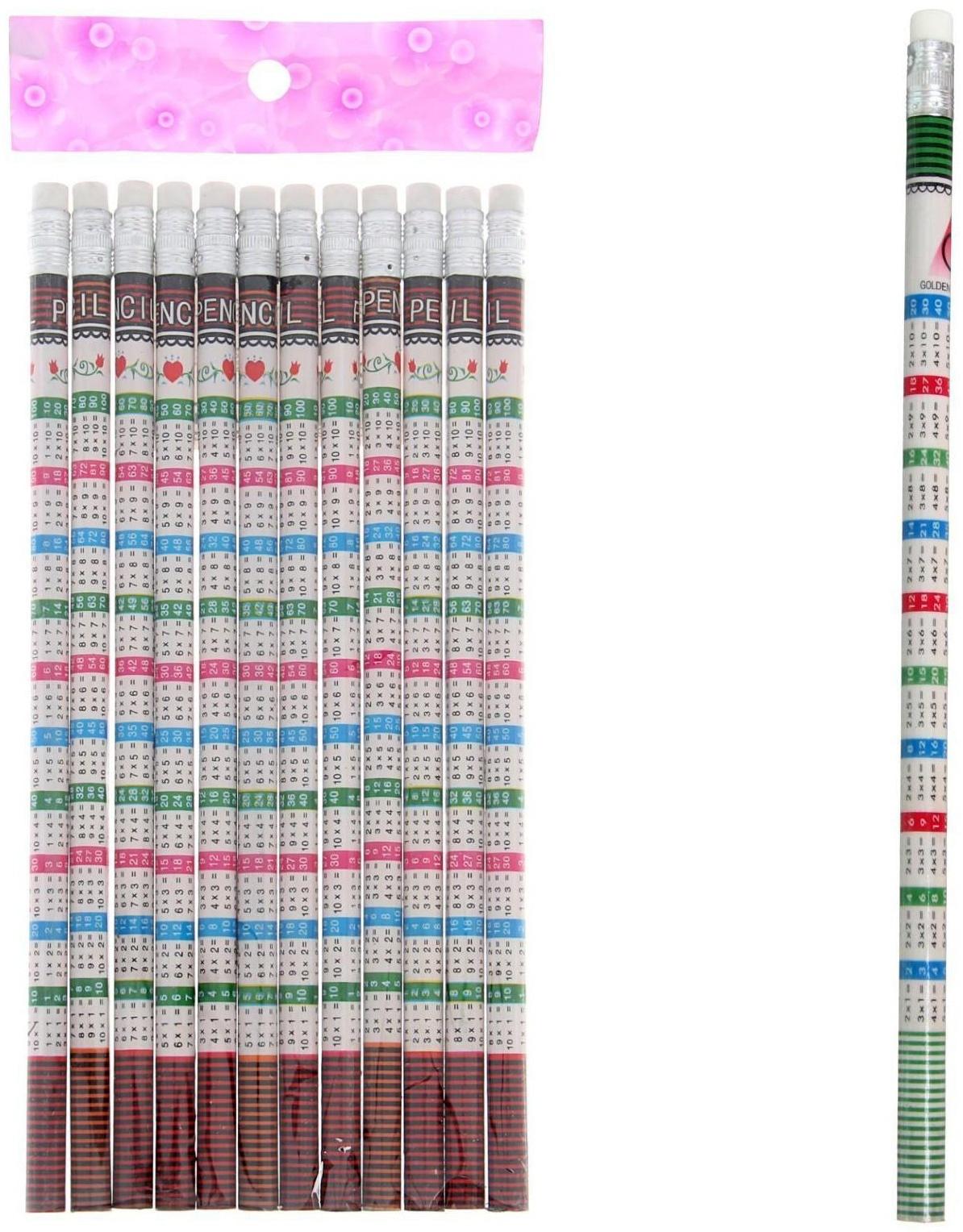 Карандаш чёрнографитный с ластиком 