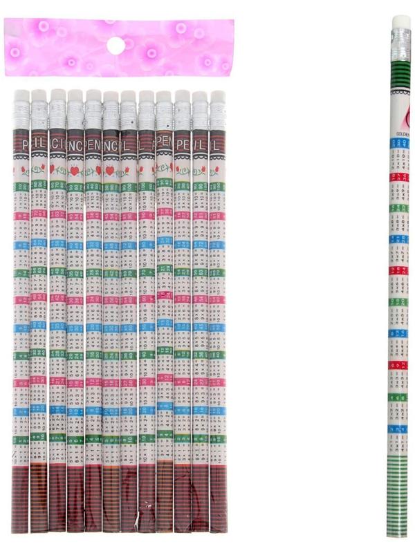 Карандаш чёрнографитный с ластиком 