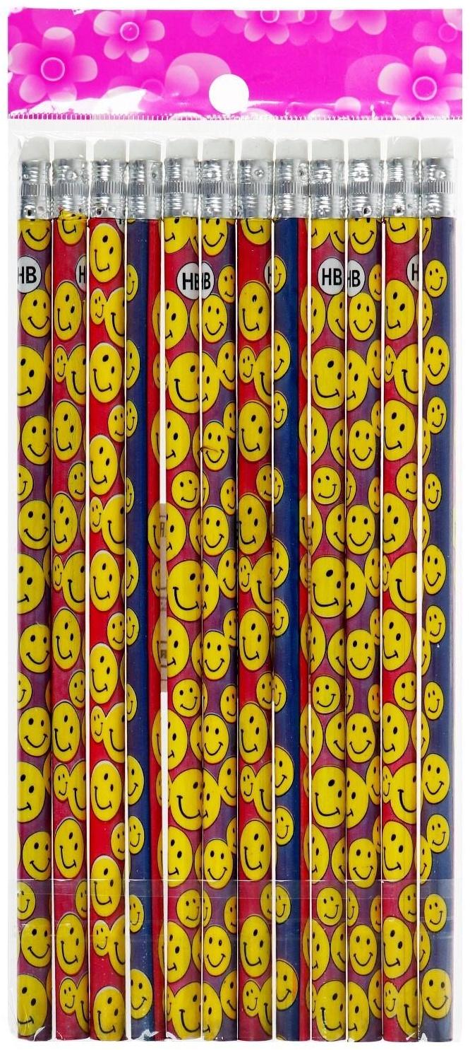 Карандаш чёрнографитный с ластиком 