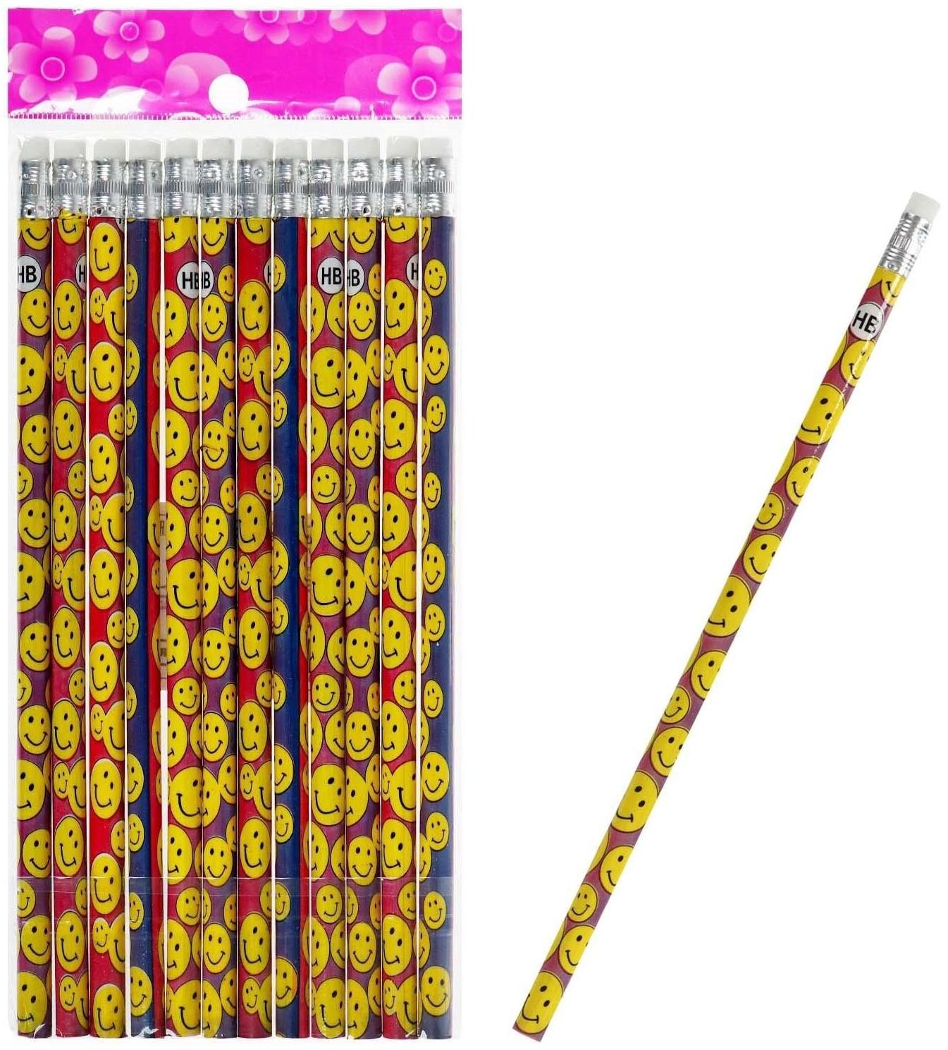 Карандаш чёрнографитный с ластиком 